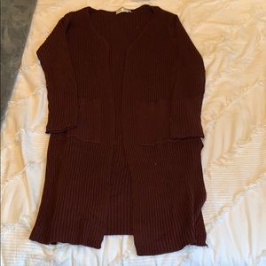 Wine Maxi Cardigan